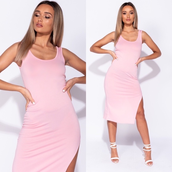 Paris&Pearle Dresses & Skirts - Best Days Pink Body Con Midi Dress